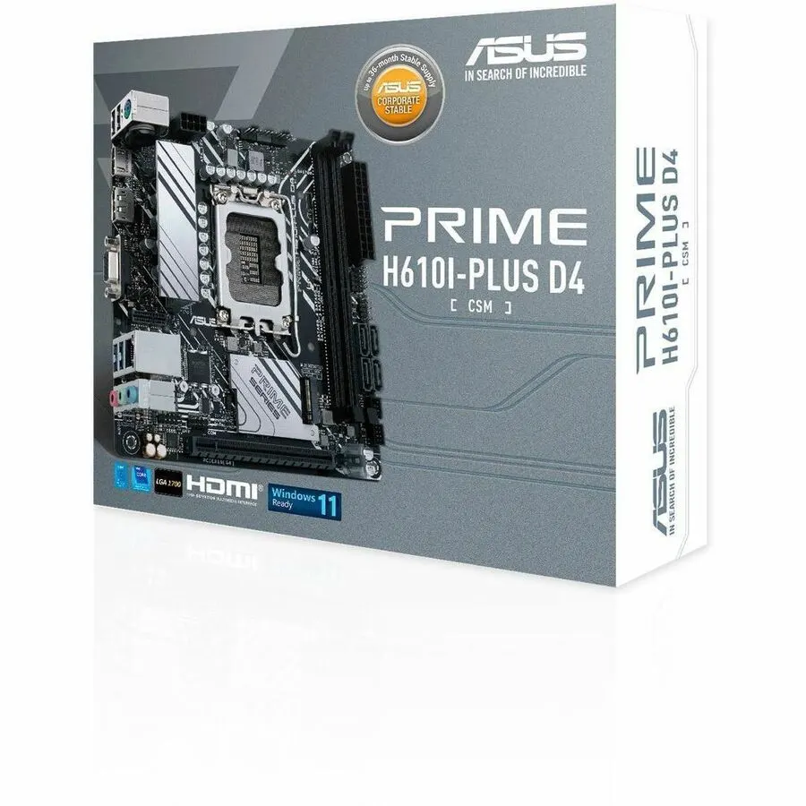 Asus Prime PRIME H610I-PLUS D4-CSM Desktop Motherboard - Intel H610 Chipset - Socket LGA-1700 - Mini ITX - Image 4