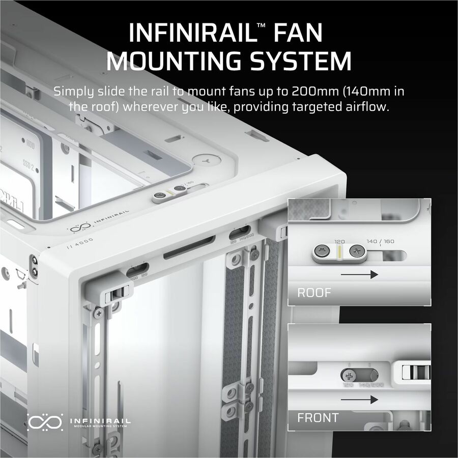Corsair FRAME 4000D Modular Mid-Tower PC Case - White - Image 7