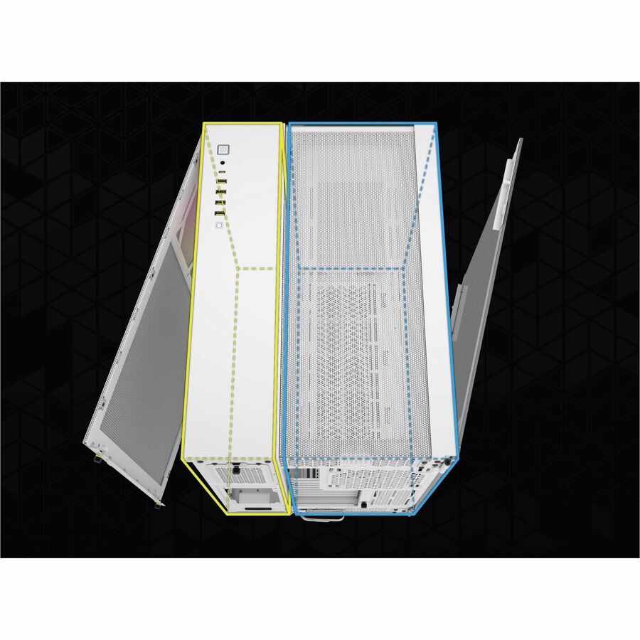 Corsair iCUE LINK 6500X RGB Mid-Tower ATX Dual Chamber PC Case - White - Image 3