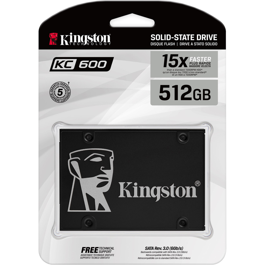 Kingston KC600 512 GB Solid State Drive - 2.5" Internal - SATA (SATA/600) - Image 1