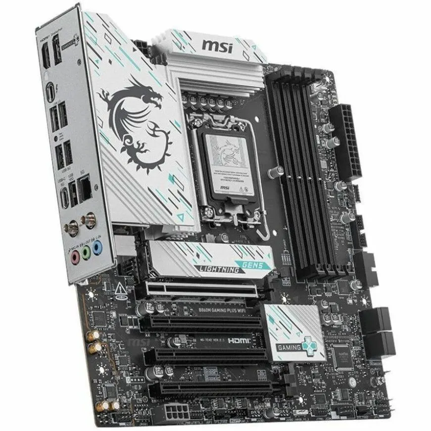 MSI B860M GAMING PLUS WIFI Gaming Desktop Motherboard - Intel B860 Chipset - Socket LGA-1851 - Micro ATX - Image 2