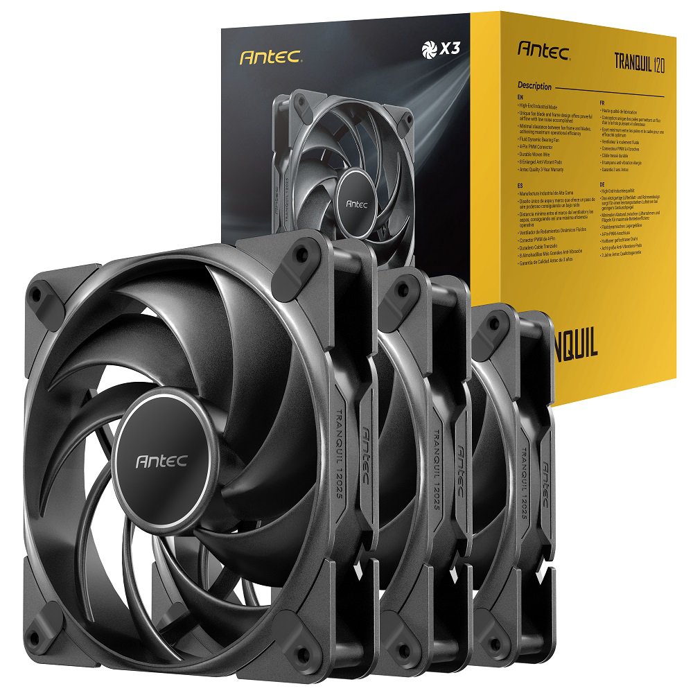 Antec Tranquil 120, 120mm x 25mm Case Fans, PWM Fans,  120mm Fan, Tranquil Series 3 Packs (TQ 120_3PK)