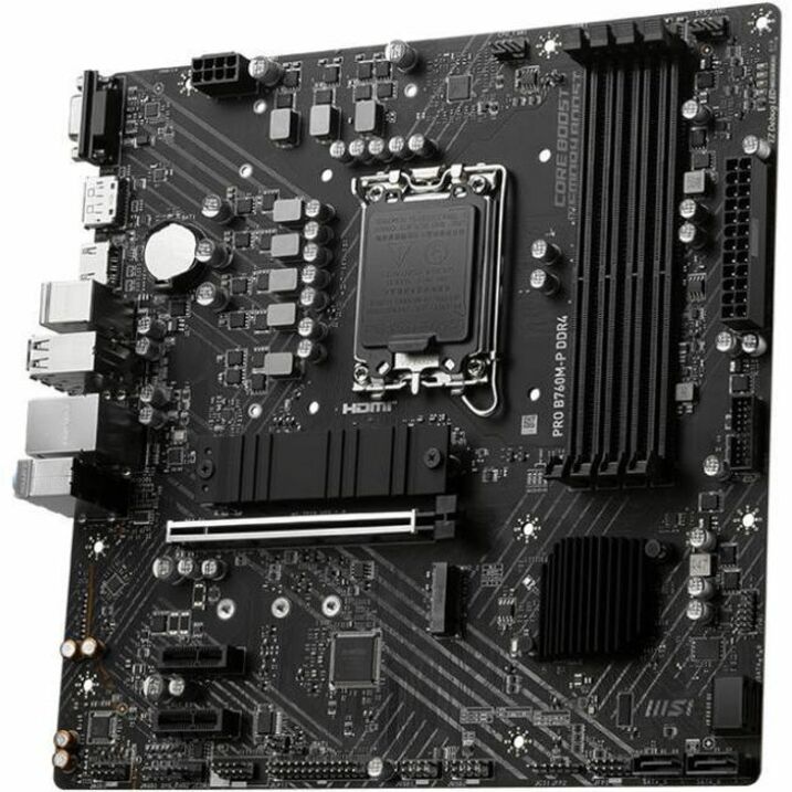 MSI Pro PRO B760M-P DDR4 Gaming Desktop Motherboard - Intel B760 Chipset - Socket LGA-1700 - Mini ATX - Image 1