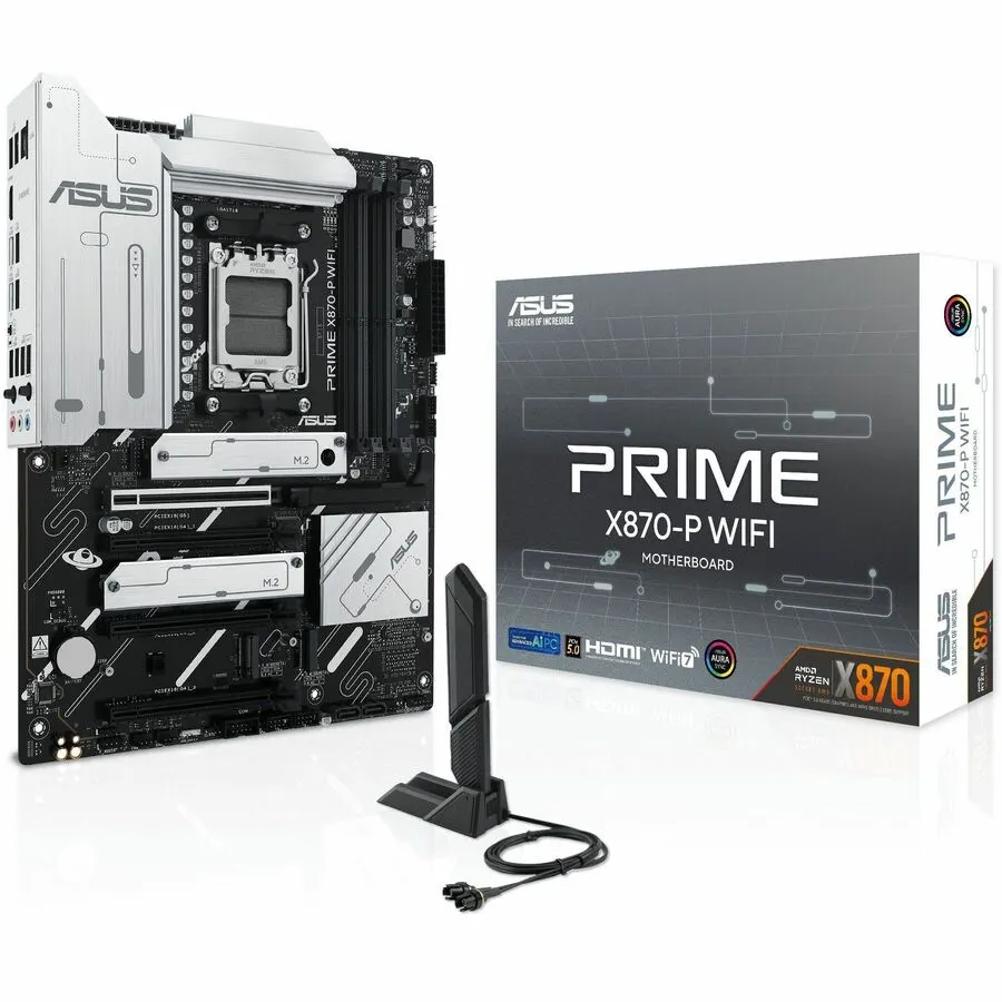 Asus Prime X870-P WIFI Gaming Desktop Motherboard - AMD X870 Chipset - Socket AM5 - ATX