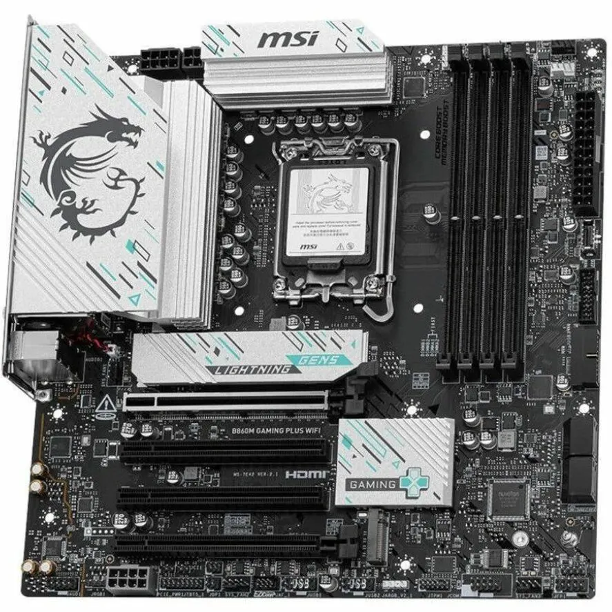 MSI B860M GAMING PLUS WIFI Gaming Desktop Motherboard - Intel B860 Chipset - Socket LGA-1851 - Micro ATX - Image 1