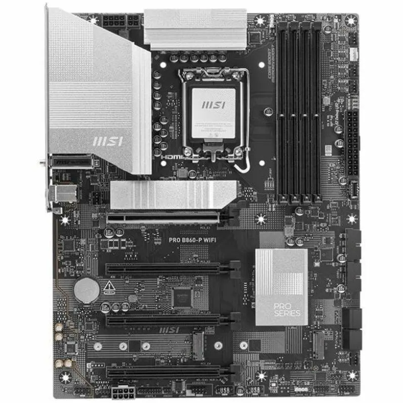 MSI PRO B860-P WIFI Gaming Desktop Motherboard - Intel B860 Chipset - Socket LGA-1851 - ATX - Image 1
