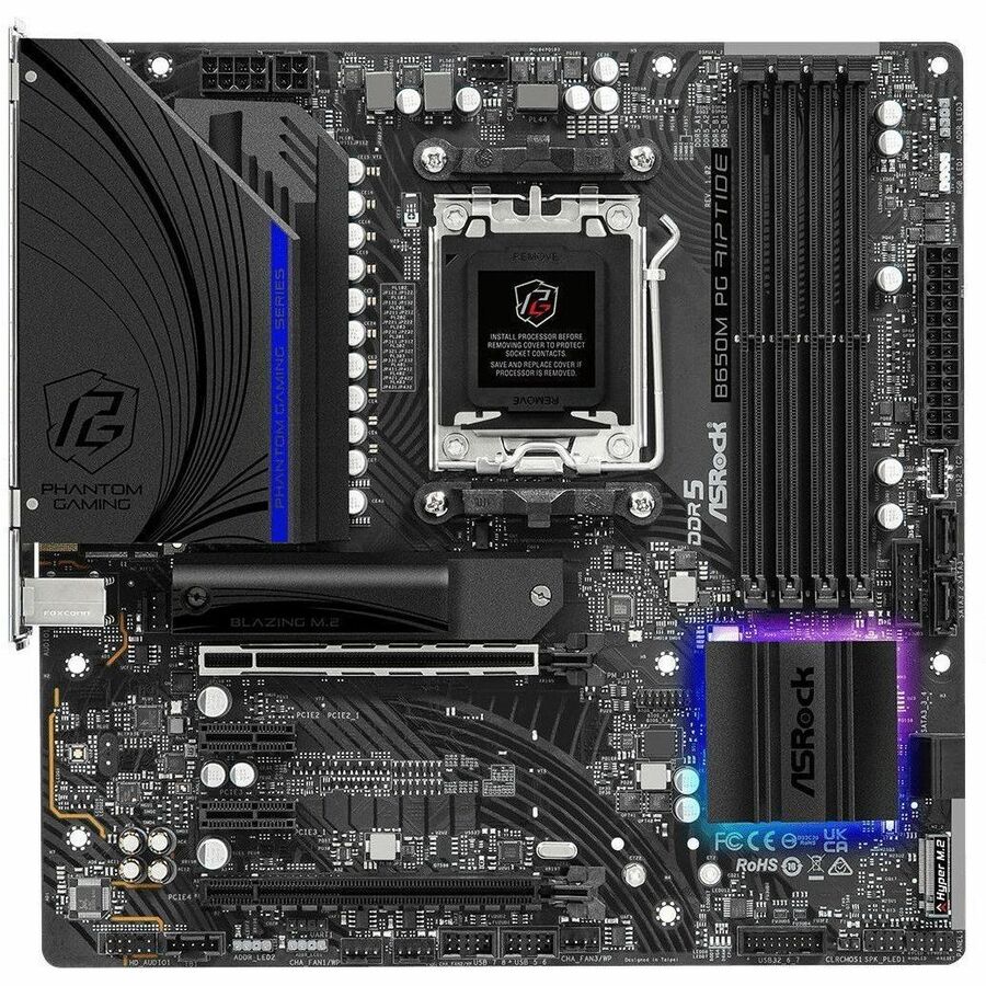 ASRock B650M PG Riptide Gaming Desktop Motherboard - AMD B650 Chipset - Socket AM5 - Micro ATX - Image 2