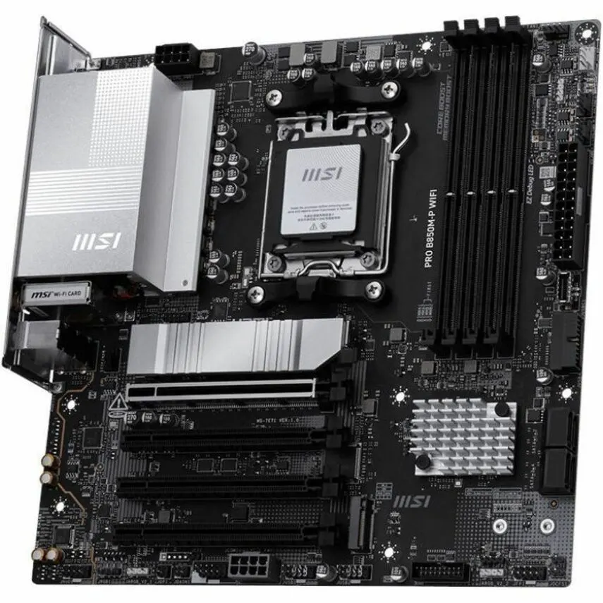 MSI B850M-P WIFI Gaming Desktop Motherboard - AMD B850 Chipset - Socket AM5 - Micro ATX - Image 1