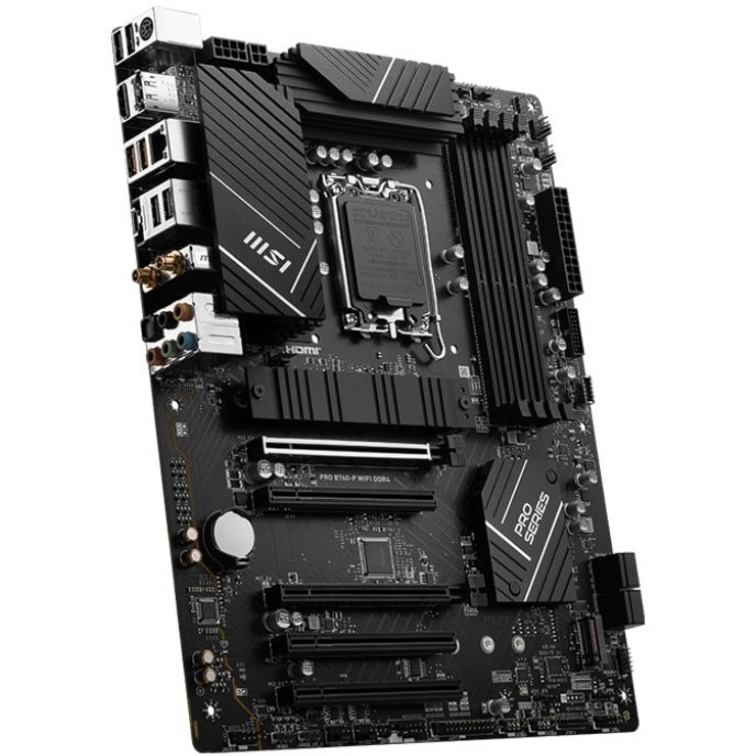 MSI Pro B760-P WIFI DDR4 Gaming Desktop Motherboard - Intel B760 Chipset - Socket LGA-1700 - ATX - Image 3