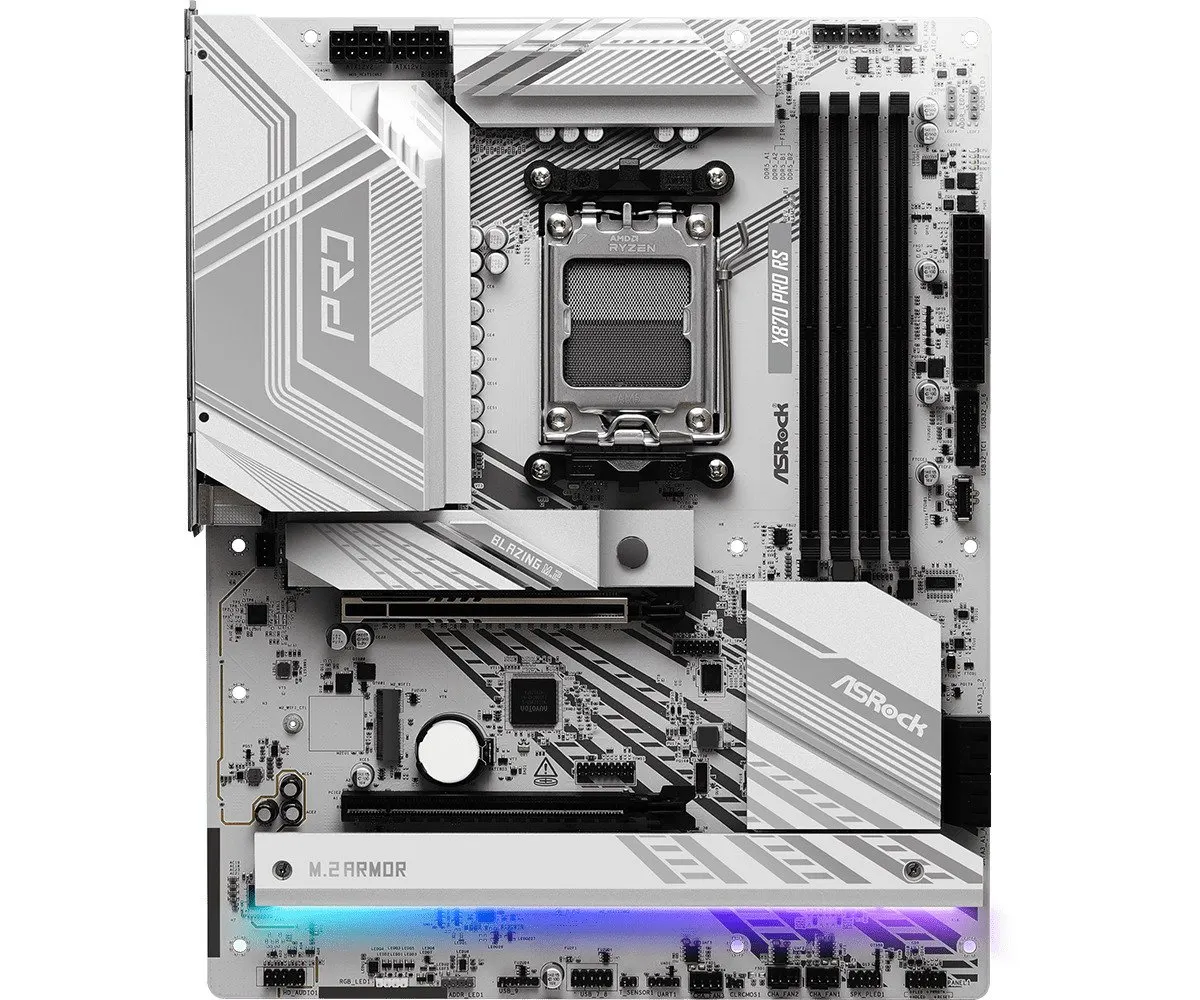 ASRock X870 PRO RS Socket AM5/ AMD X870/ DDR5/ SATA3/ USB 4/ M.2/ ATX Motherboard - Image 2