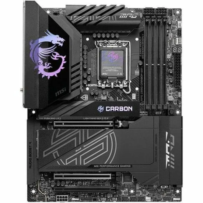 MSI MPG Z890 CARBON ATX GAMING MOTHERBOARD LGA 1851 for Intel Core Ultra CPU - Image 1