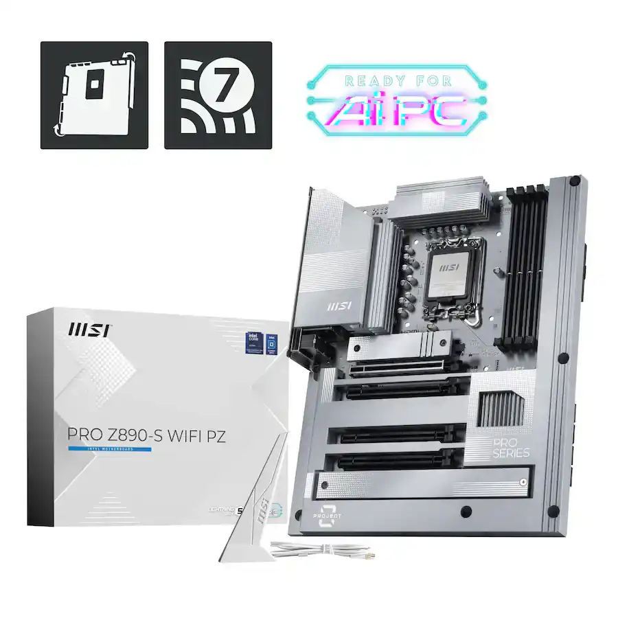 MSI PRO Z890-S WIFI PZ Gaming Desktop Motherboard - Intel Z890 Chipset - Socket LGA-1851 - ATX