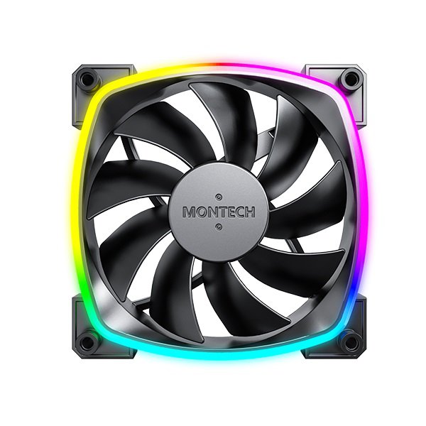 MONTECH AX 120MM PWM Fan Silent Performance 3 in 1 Pack with 6X6 Fan Hub (AX120-3in1-B) - Image 1