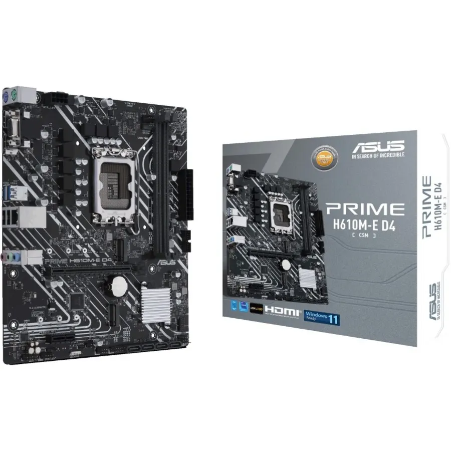 Asus Prime H610M-E D4-CSM Desktop Motherboard - Intel H610 Chipset - Socket LGA-1700