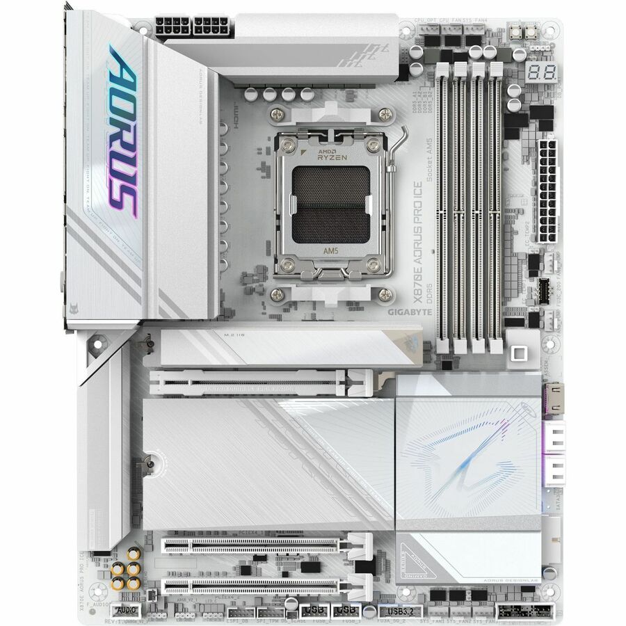 GIGABYTE Ultra Durable X870E AORUS PRO ICE Gaming Motherboard - AMD X870E Chipset - Socket AM5 - ATX - Image 2