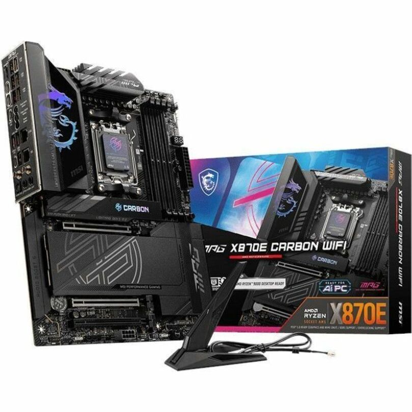 MSI MPG X870E CARBON WIFI Gaming Desktop Motherboard - AMD X870E Chipset - Socket AM5 - ATX - Image 1