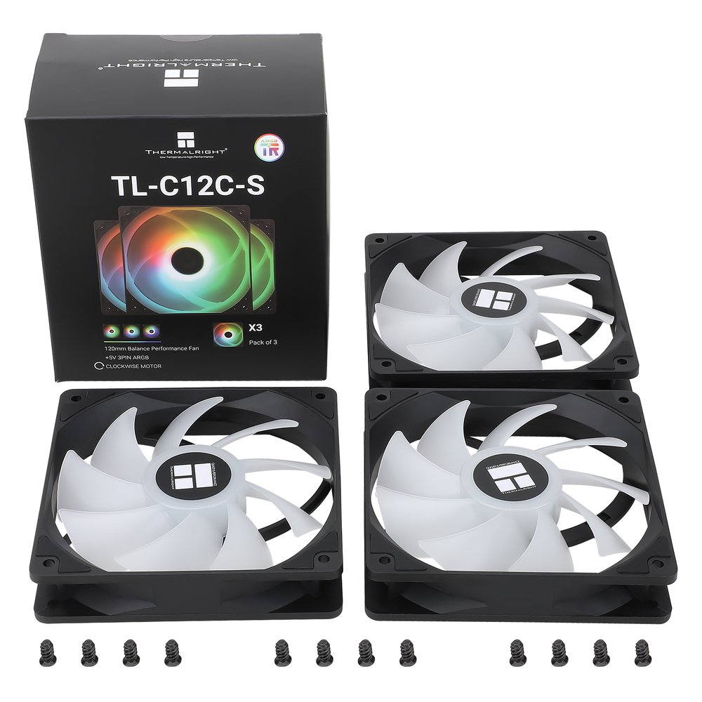 Thermalright TL-C12C-S*3 CPU Fan 120mm ARGB Case Cooler Fan, Cooling Fan - Image 1