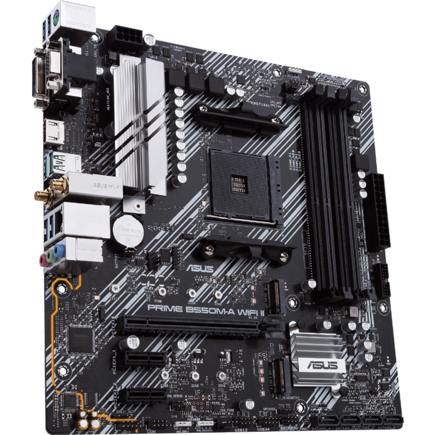 Asus Prime B550M-A WIFI II Desktop Motherboard - AMD B550 Chipset - Socket AM4 - Micro ATX - Image 2