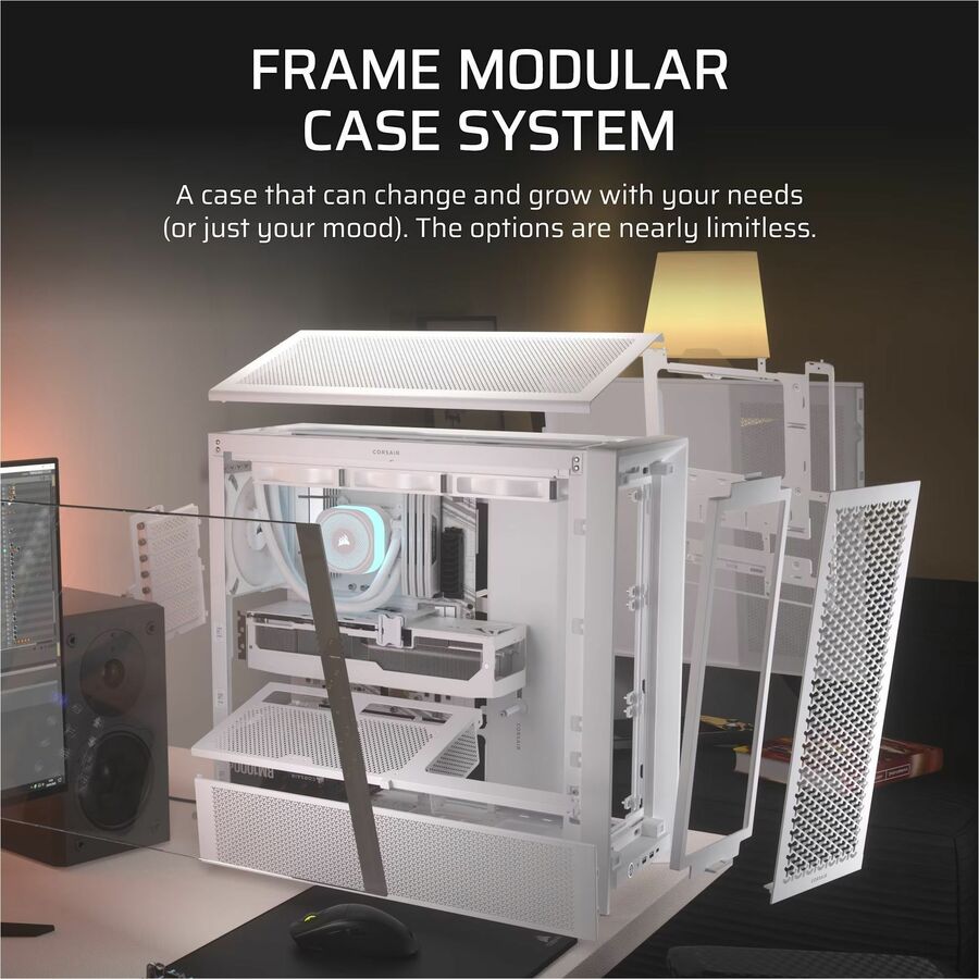 Corsair FRAME 4000D Modular Mid-Tower PC Case - White - Image 6