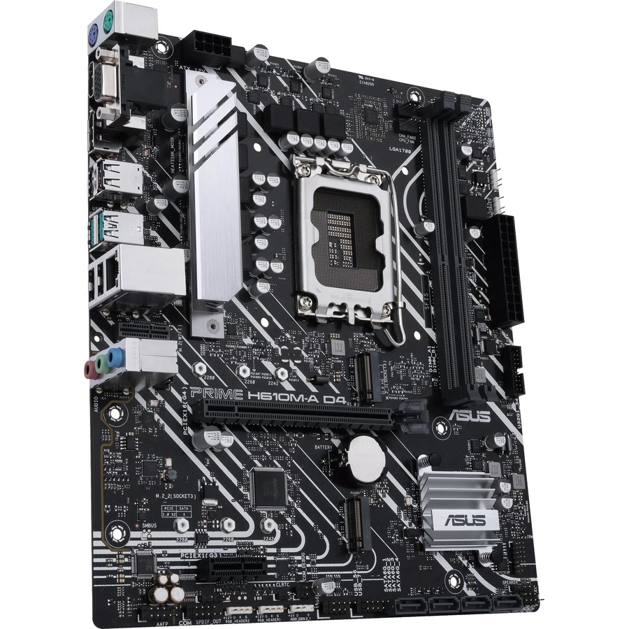 Asus Prime H610M-A D4-CSM Desktop Motherboard - Intel H610 Chipset - Socket LGA-1700 - Micro ATX - Image 3