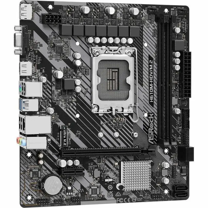 ASRock H610M-HDV/M.2 R2.0 Desktop Motherboard - Intel H610 Chipset - Socket LGA-1700 - Micro ATX - Image 1
