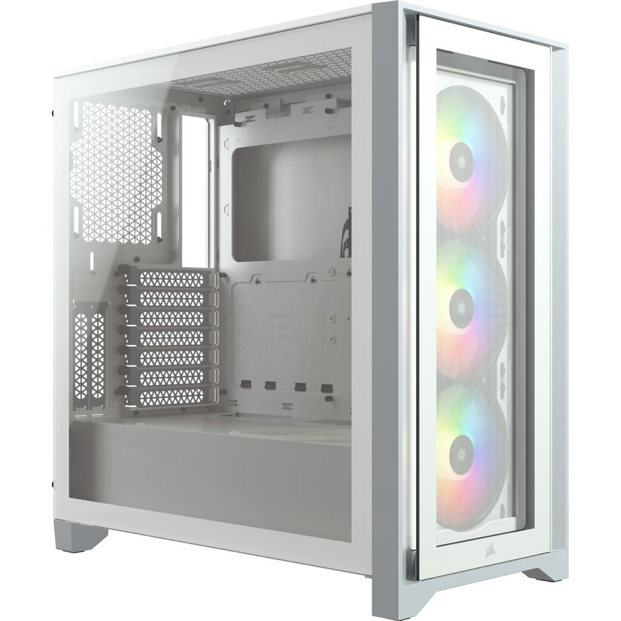 Corsair iCUE 4000X RGB Tempered Glass Mid-Tower ATX Case - White - Image 3