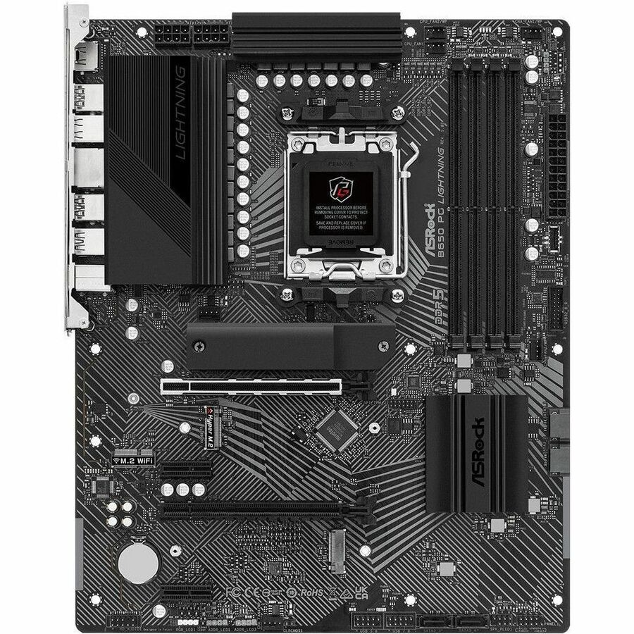 ASRock B650 PG LIGHTNING Gaming Desktop Motherboard - AMD B650 Chipset - Socket AM5 - ATX - Image 1
