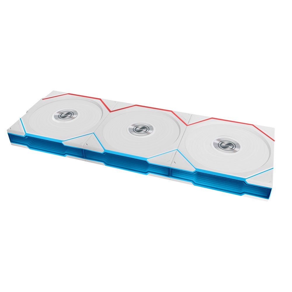 Lian Li UNI Fan TL 120 Wireless -  Customizable RGB LEDs - Triple Pack - With Controller - White (12TL1W3W) - Image 2