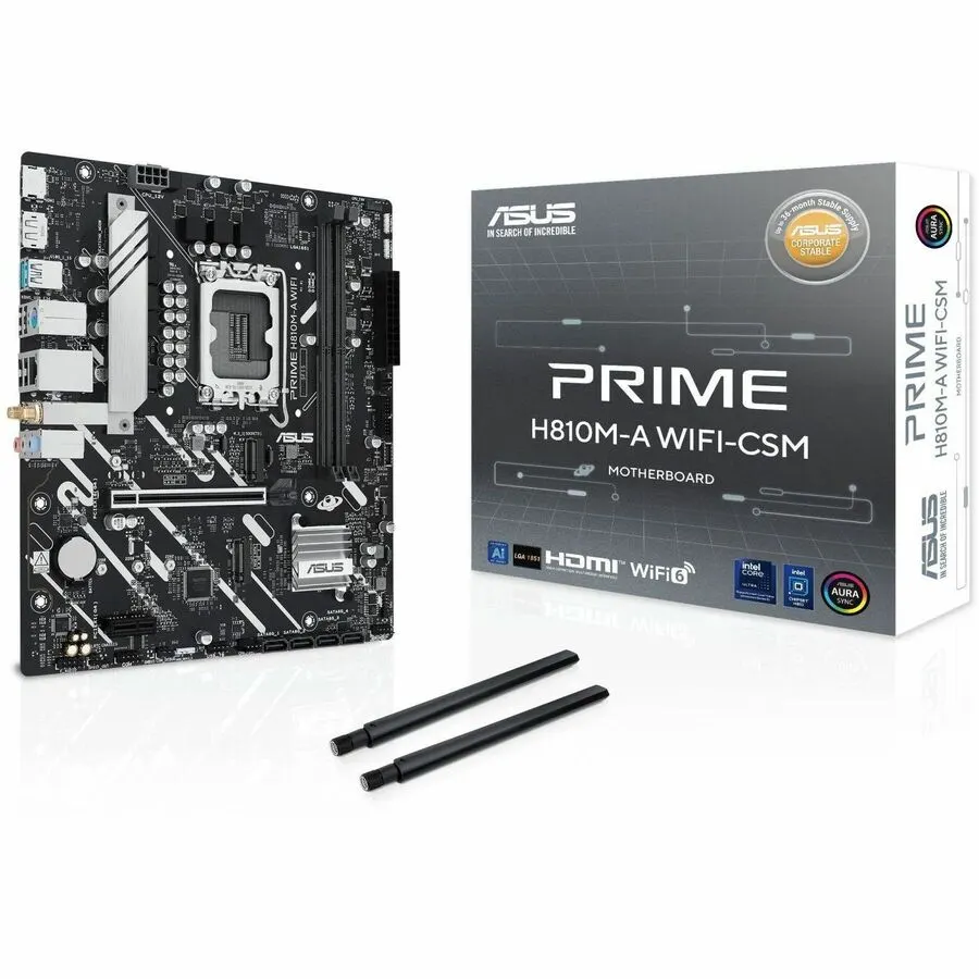 Asus Prime H810M-A WIFI-CSM Desktop Motherboard - Intel H810 Chipset - Socket LGA-1851 - Micro ATX