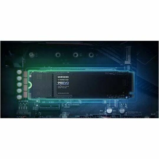 Samsung 990 EVO 2 TB Solid State Drive - M.2 2280 Internal - PCI Express NVMe (PCI Express NVMe 4.0 x4) - Black - Image 1