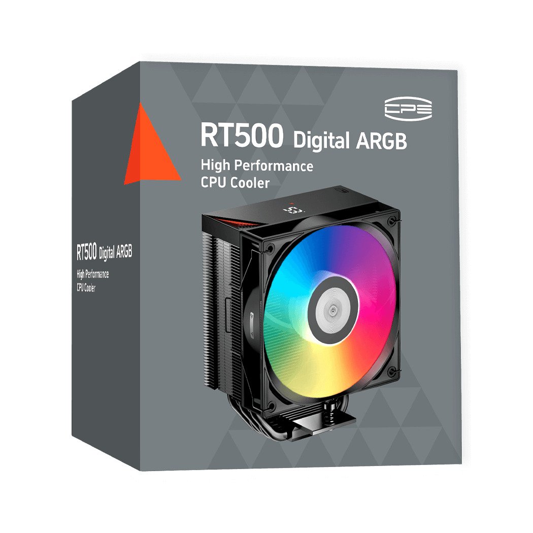 PCCOOLER RT500 Digital ARGB 5-Heatpipe Tower Air Cooler with Smart Digital Monitor - Image 4