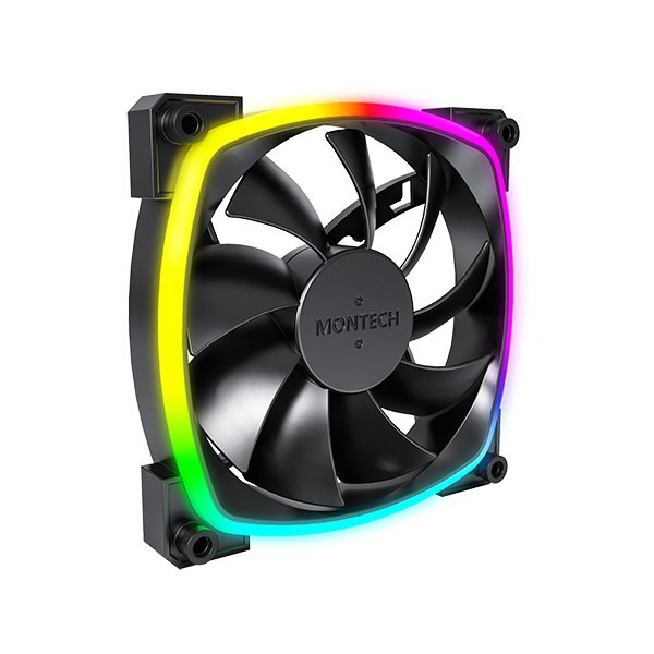 MONTECH AX 120MM PWM Fan Silent Performance 3 in 1 Pack with 6X6 Fan Hub (AX120-3in1-B) - Image 2