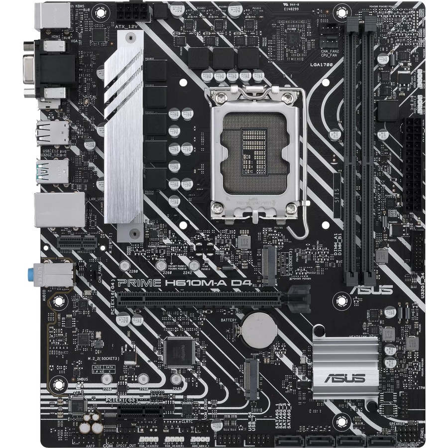 Asus Prime H610M-A D4-CSM Desktop Motherboard - Intel H610 Chipset - Socket LGA-1700 - Micro ATX - Image 1