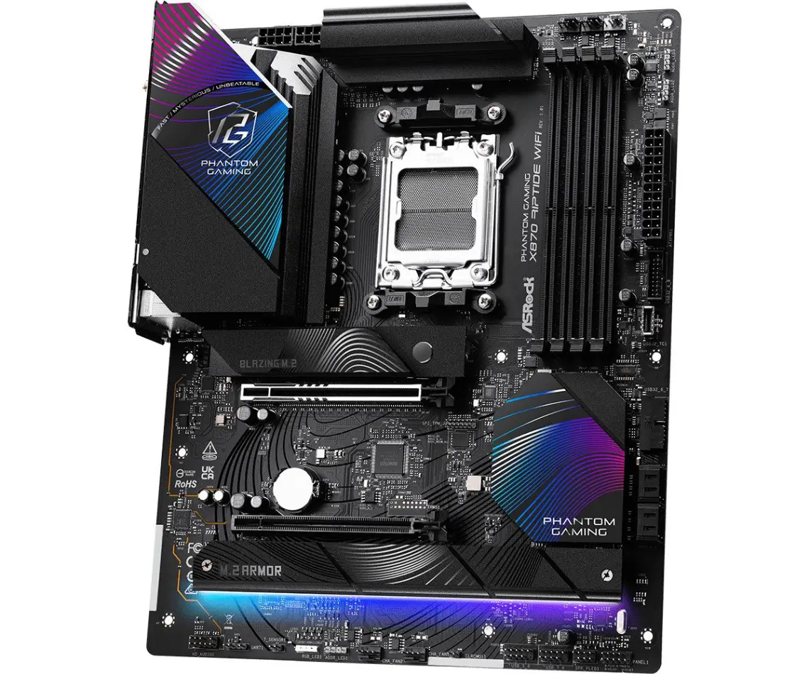 ASRock X870 RIPTIDE WIFI Socket AM5/ AMD X870/ DDR5/ SATA3/ USB 4/ M.2/ ATX Motherboard - Image 4