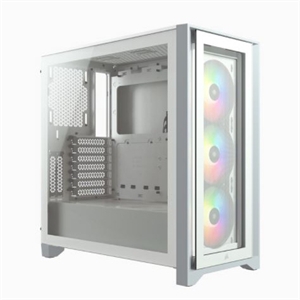 Corsair iCUE 4000X RGB Tempered Glass Mid-Tower ATX Case - White