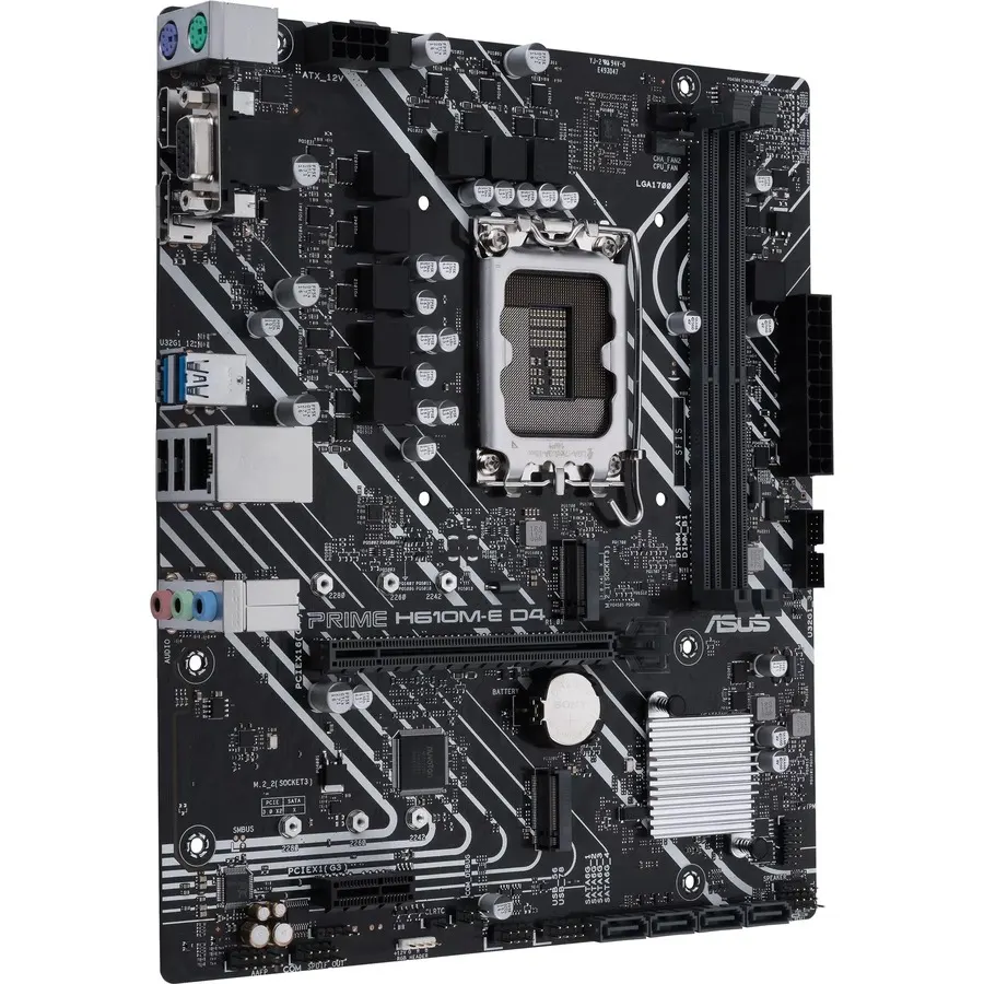 Asus Prime H610M-E D4-CSM Desktop Motherboard - Intel H610 Chipset - Socket LGA-1700 - Image 2