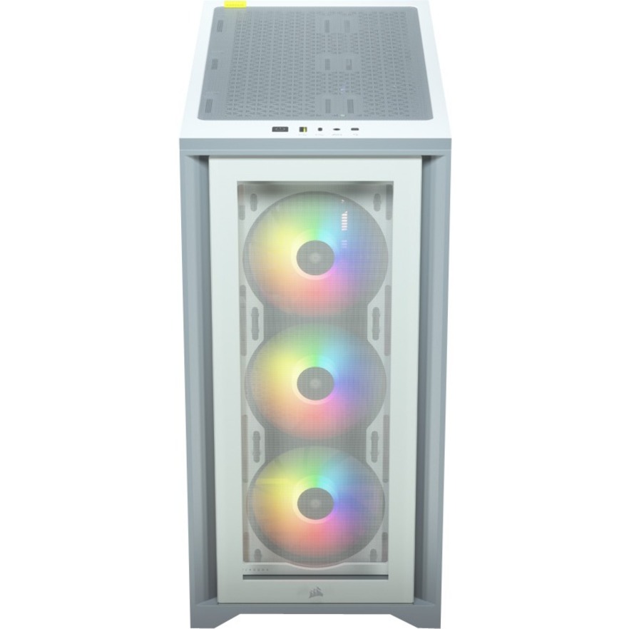 Corsair iCUE 4000X RGB Tempered Glass Mid-Tower ATX Case - White - Image 4