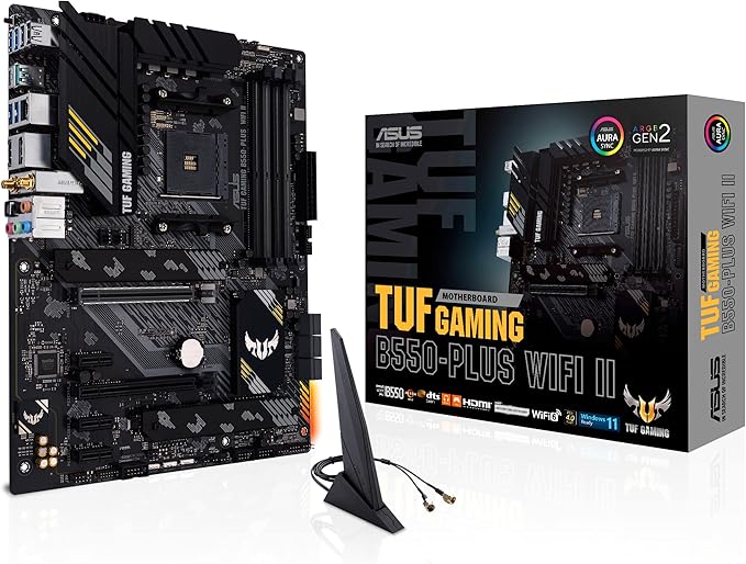 Asus TUF GAMING B550-PLUS WIFI II Gaming Desktop Motherboard - AMD B550 Chipset - Socket AM4 - ATX