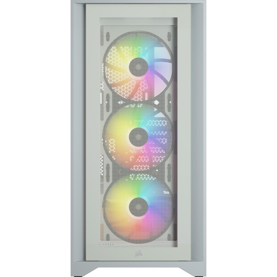 Corsair iCUE 4000X RGB Tempered Glass Mid-Tower ATX Case - White - Image 1