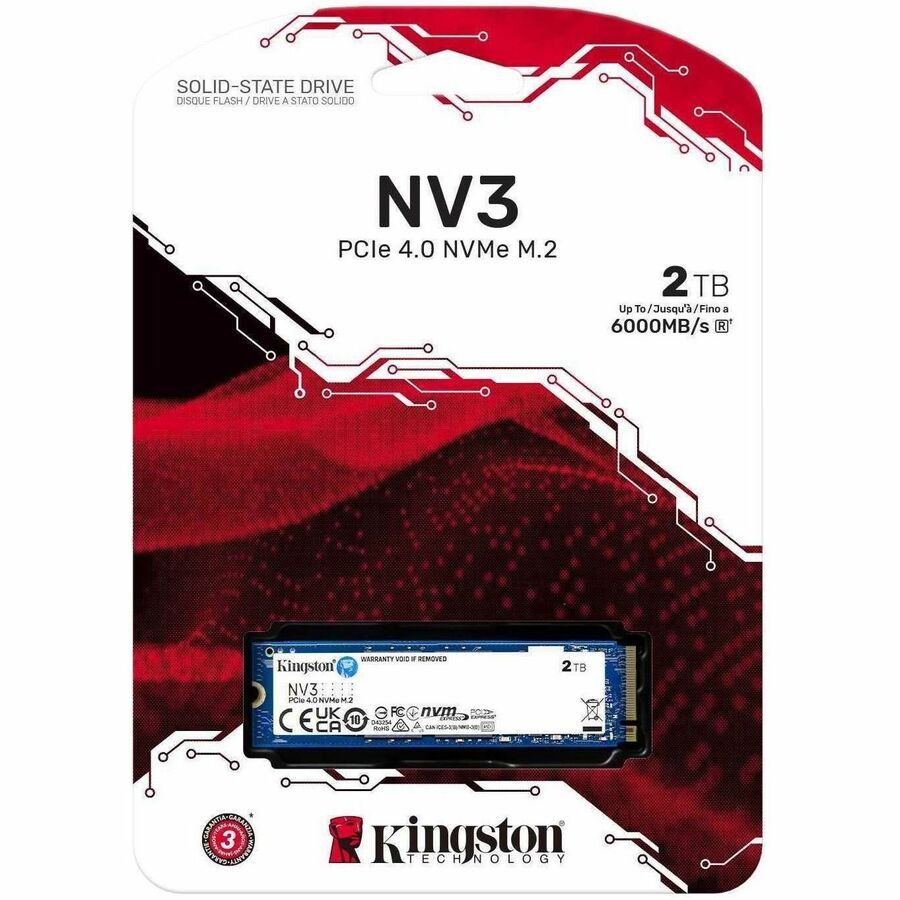 Kingston NV3 2 TB Solid State Drive - M.2 2280 Internal - PCI Express NVMe (PCI Express NVMe 4.0 x4) - Image 1