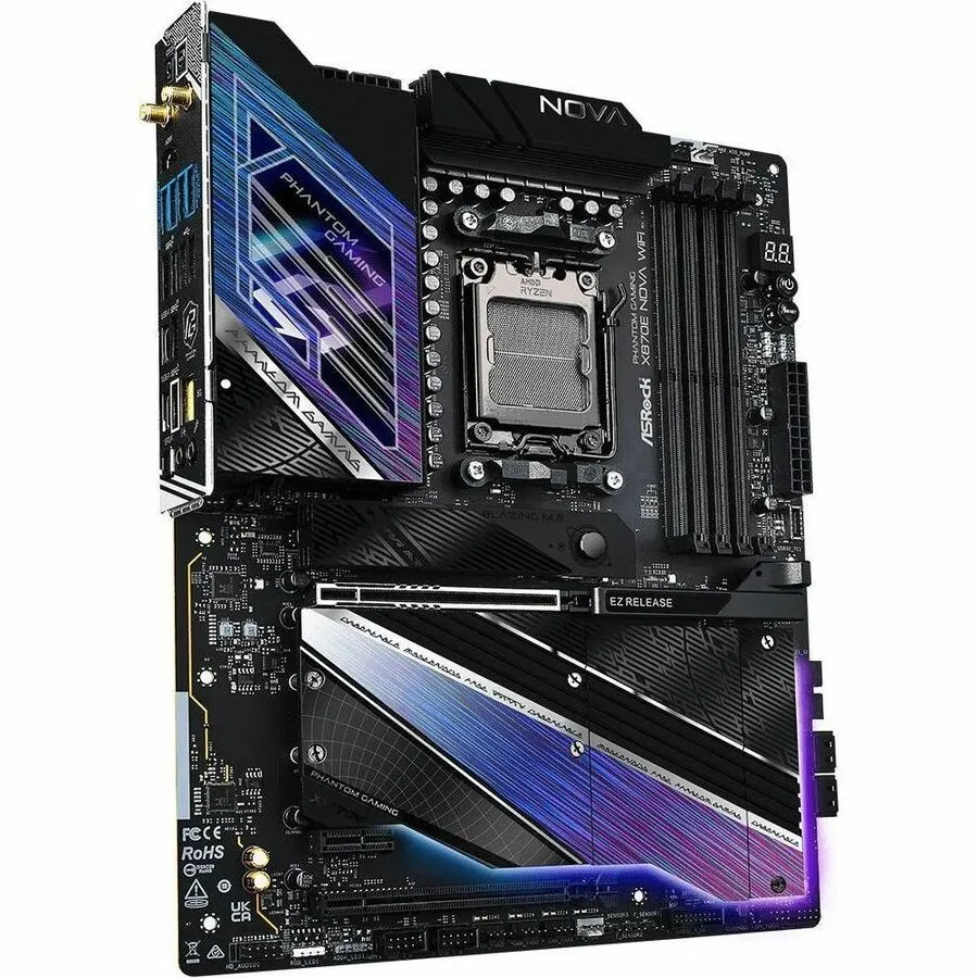 ASRock Phantom Gaming X870E NOVA WIFI Gaming Desktop Motherboard - AMD X870E Chipset - Socket AM5 - ATX