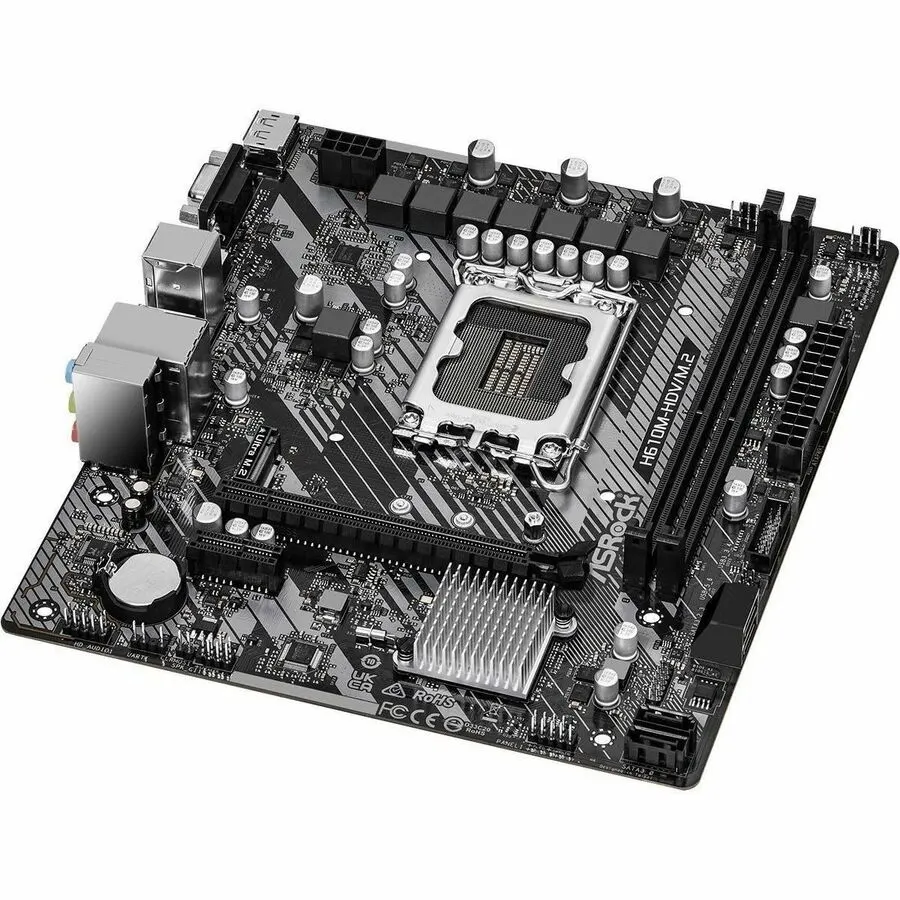 ASRock H610M-HDV/M.2 R2.0 Desktop Motherboard - Intel H610 Chipset - Socket LGA-1700 - Micro ATX - Image 2