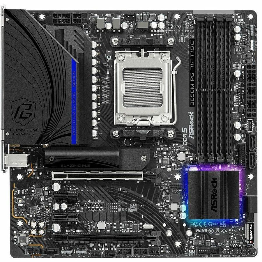ASRock B650M PG Riptide Gaming Desktop Motherboard - AMD B650 Chipset - Socket AM5 - Micro ATX - Image 3