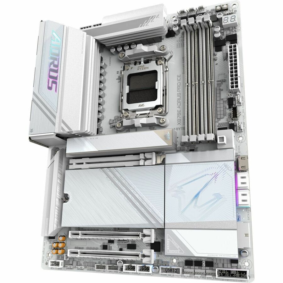 GIGABYTE Ultra Durable X870E AORUS PRO ICE Gaming Motherboard - AMD X870E Chipset - Socket AM5 - ATX - Image 1