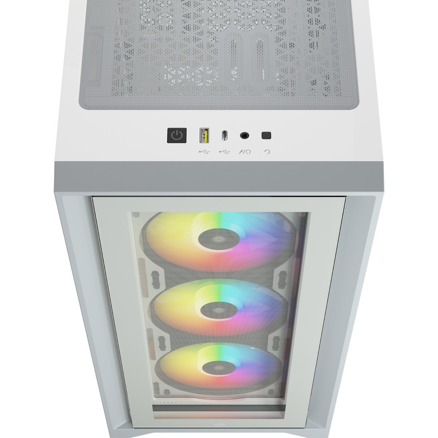 Corsair iCUE 4000X RGB Tempered Glass Mid-Tower ATX Case - White - Image 6