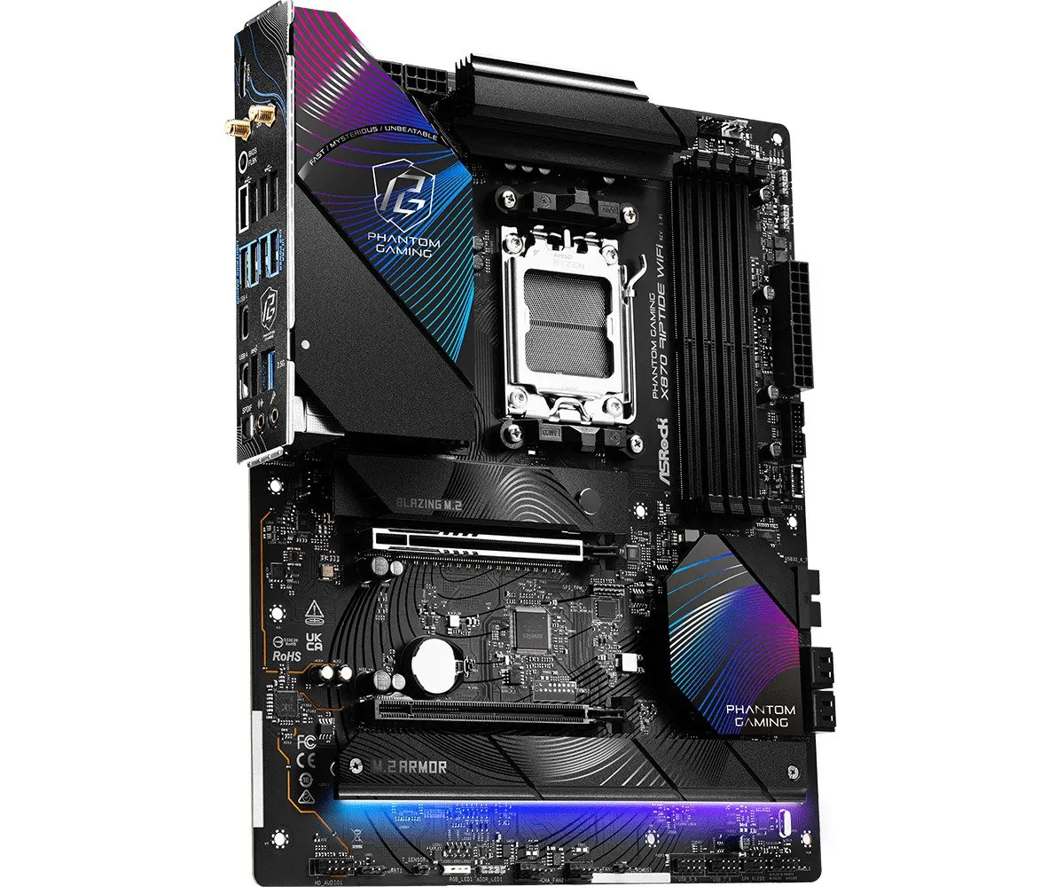 ASRock X870 RIPTIDE WIFI Socket AM5/ AMD X870/ DDR5/ SATA3/ USB 4/ M.2/ ATX Motherboard - Image 3