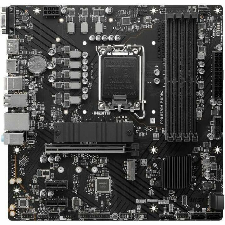 MSI Pro PRO B760M-P DDR4 Gaming Desktop Motherboard - Intel B760 Chipset - Socket LGA-1700 - Mini ATX - Image 2