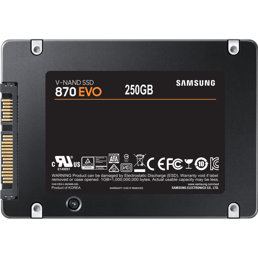 Samsung 870 EVO MZ-77E250B/AM 250 GB Solid State Drive - 2.5" Internal - SATA (SATA/600) - Image 1