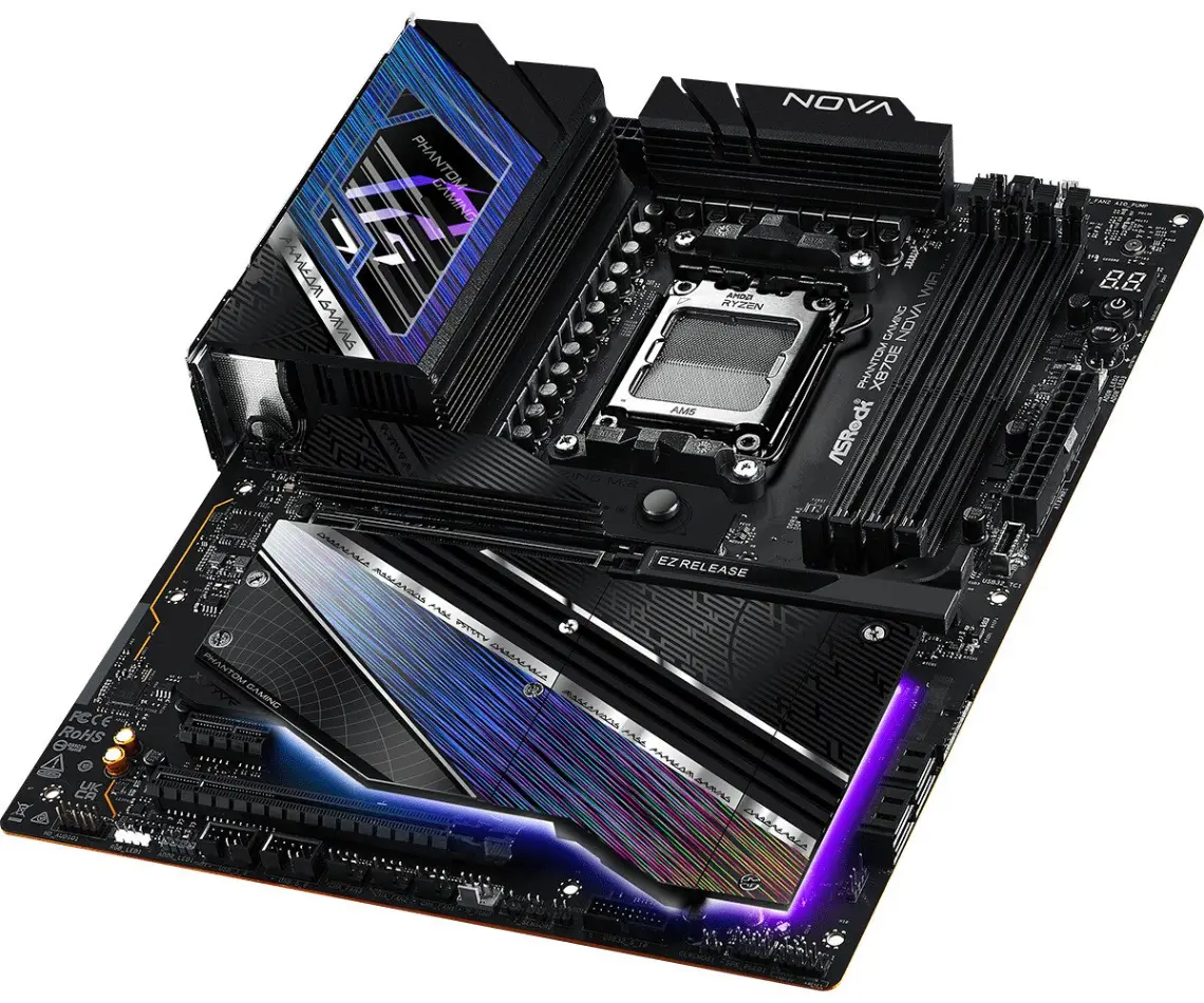 ASRock X870E NOVA WIFI Socket AM5/ AMD X870E/ DDR5/ SATA3/ USB 4/ M.2/ ATX Motherboard - Image 3
